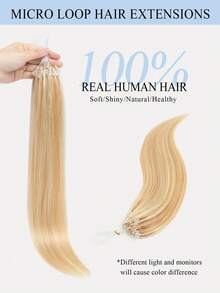 12-22 Inch Micro Loop Hair Extensions Human Hair,Color S27-613,Caramel Brown To 613 Blonde,Straight Women'S Hair Additions For Daily Use,Natural Look,Adds Volume & Length,Fit For All Hair Types & Ethnicities,Length Enhancement,Natural Appearance - S27-613 - View 5