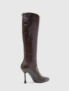 CUCCOO BIZCHIC 經典西式女款高跟靴，適合秋冬日常與節慶場合 - 咖啡棕 - 查看 5