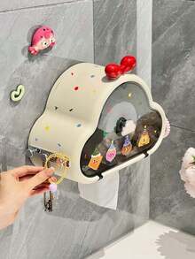 1PC Cloud Shape Tissue Box Wall Mounted Toilet Paper Holder Adhesive No Drill Waterproof Bathroom Storage Container For Kitchen Office Home Decorative Napkin Dispenser - Multicolor - View 5