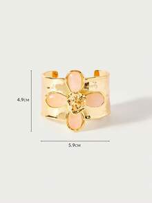 Glisma Powder Crystal Four-Leaf Flower Set Bracelet Necklace, Daily Versatile - gold dust - View 8