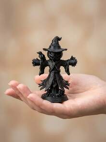 1Piece Black Pumpkin Scarecrow Crow Figurine Dark Style Desktop Decoration Ornament Craft For Halloween Home Decor High Quality Trending Now - 1PC - View 2