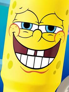 SpongeBob SquarePants | SHEIN 1200 Ml / 40oz Stainless Steel , Keep Cold Water Bottle, With Straw, Suitable For Hot Water And Cold Drink - Yellow - View 6