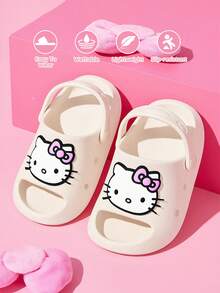 HELLO KITTY AND FRIENDS | SHEIN 可愛卡通兒童拖鞋，適合幼兒與兒童，EVA材質，適用於居家、浴室、游泳池、海灘等 - 米色 - 查看 1