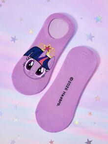 My Little Pony X SHEIN 6雙女款柔軟薄款透氣隱形襪 吸濕排汗低筒隱形襪 - 雜色 - 查看 12