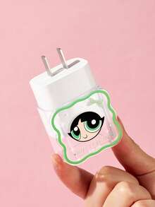 THE POWERPUFF GIRLS X SHEIN Data Cable Protector, Suitable For IPhone Charger, 4-Piece Set Of Mobile Phone Cable Protectors, Charger Protector (Excluding Data Cable) - Green - View 4