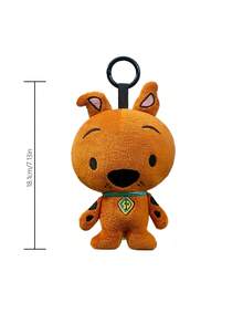 SCOOBY-DOO X POKOJA LAND 1Pc Cartoon Dog Plush Keychain, Soft Short Plush Fabric Cute Animal Bag Pendant With Carabiner Clip, 13cm Mini Stuffed Doll Key Accessory For Backpack Handbag Keys Decor - Brown - View 3