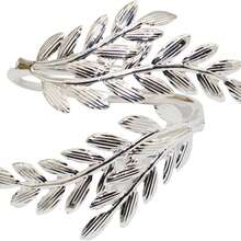 8Pcs/12Pcs/24Pcs Silver Wheat Napkin Rings, Metal Leaf‑Shaped Napkin Holders, Elegant Table Decor Accessories, Reusable Napkin Buckles For Harvest Festival, Fall Thanksgiving, Dinner Party, Banquet & Holiday Table Setting Decoration - Multicolor - View 12