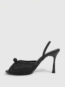 CUCCOO SZL Women's Dress High-Heeled Sandals, Open-Toed Mullers, Suitable For Parties, Weddings, Dinners And Summer Wear - Black - View 4