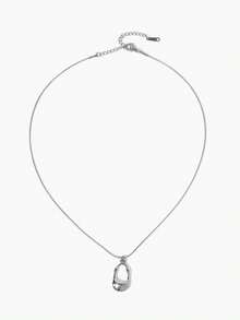 Vandermere Dây chuyền hình giọt nước rỗng thời trang, đa năng và đơn giản - Bạc - Xem 2