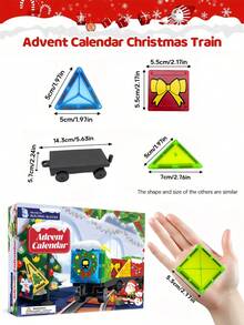 MINKOJA Christmas Surprise Countdown Calendar, Magnetic Building Block Toys With Random Styles And Colors, 3D Creative Building Toys, Suitable For Christmas, Birthdays, And Rewards - Multicolor - View 6