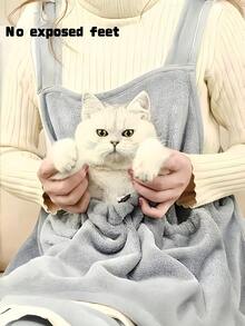 舒适猫咪背带包 - 可机洗涤纶宠物背带，室内外均可使用 | 柔软猫咪背包，适合小型、中型、大型猫咪 | 四季皆宜的宠物背带，适合旅行、徒步、自行车拖车等场合 - 灰色 - 查看 5