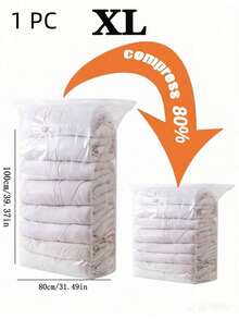 Vacuum Storage Bags, Large Vacuum Sealed Bags, Suitable For Bedding, Quilts, Blankets, Clothes, Closet Space Saving - View 14