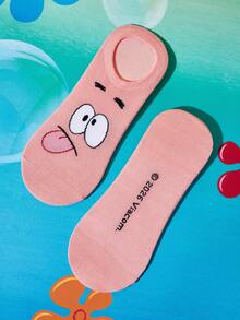 SpongeBob SquarePants | SHEIN 6雙軟薄透氣男女通用隱形襪 吸濕排汗低筒隱形襪 - 雜色 - 查看 13