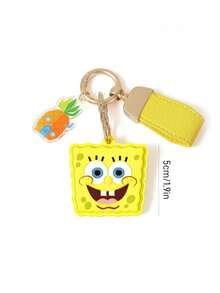 SpongeBob SquarePants | SHEIN بطانية مفتاح كرتوني أصفر من مادة PVC - أصفر - مشاهدة 4