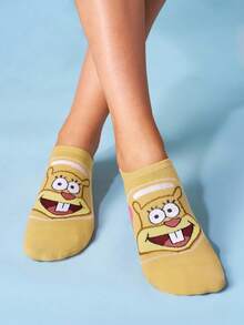 SpongeBob SquarePants | SHEIN 6雙軟薄透氣男女通用隱形襪 吸濕排汗低筒隱形襪 - 雜色 - 查看 10