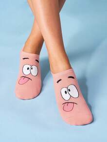 SpongeBob SquarePants | SHEIN 6雙軟薄透氣男女通用隱形襪 吸濕排汗低筒隱形襪 - 雜色 - 查看 7