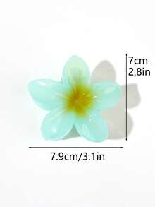 BestieMix One Piece Set Of Summer Fruit Color Gradient Egg Flower Hair Claws, Beach Vacation Atmosphere, Fresh Flowers, Hair Accessories At The Back Of The Head - Multicolor - View 5