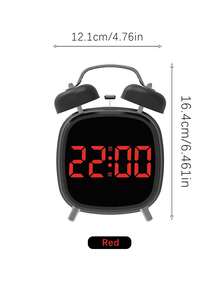 1pc Classic Dual Bell Electronic Clock With Adjustable Brightness, Digital Alarm Clock For Heavy Sleepers, Easy-To-Read Large Display, Suitable For Bedroom And Home Decor, Fashionable Modern Style - multicolor - View 9