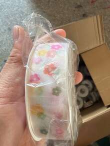 2.5 Cm Wide, About 25 Yards Long Floral Dot Sprinkles Printed Organza Ribbon, Transparent Chiffon Decorative Ribbon, Hand‑Made Hair Bow Gift Wrap Ribbon For Wedding Birthday Party Supplies - multicolor - View 8