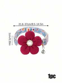 PETSIN 1PC Spring Floral Pet Collar - Soft Cotton Fabric With Daisy Print, 3D Knitted Flower With Rhinestone Accent, Adjustable Quick-Release Buckle With Bell, Fresh Cottagecore Aesthetic, Perfect For Picnics Outdoor Walks, Fits Small Dogs Cats - Multicolor - View 13