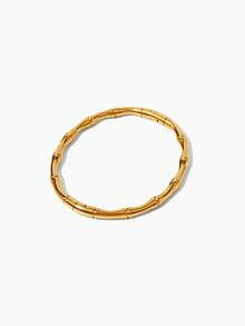 Vandermere Women's 18K Gold‑Plated Stainless Steel Bamboo‑Jointed Fashion Bangle - Bamboo knot bracelet - View 4