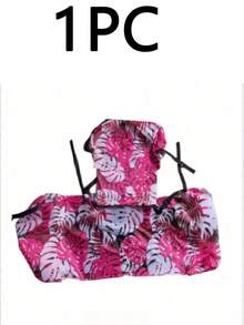 1pc Floating Pool Lounge Chair, Adult Inflatable Pool Hammock Chair, Pool Floating Bed Chair, Floating Pool Sofa With Blue Floral Pattern, Suitable For Summer Pool Party - Multicolor - View 12