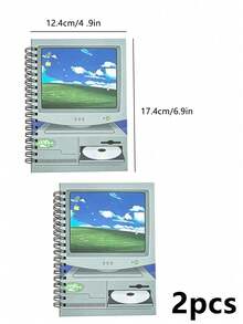 Joivida 1Pc/2Pcs Retro Computer Style Spiral Journal & Paint Interface Sticky Note Pads Smooth Writing Paper With Retro System Print Note Taking & Page Marking Desktop Decor Stationery For Daily Study & Office Work - multicolor - View 11