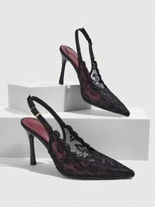 CUCCOO SZL Women's Shoes Fashion Classic Simple Buckle Commuter Office Wear Stiletto Heel High Heel Shoes - Black - View 1