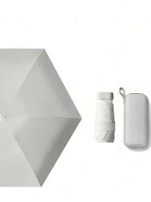 Haus Hana 1 buah Payung Modis & Personal, Portabel dengan Desain Baru, Payung Matahari Mini Ultra Ringan Bergaya Kapsul Datar, Payung Matahari Mini Portabel dengan Perlindungan UV & Fungsi Tahan Hujan, Desain Lipat dengan Tas Jinjing, Cocok untuk Sekolah, Kantor, Rumah, Perjalanan - MultiWarna - View 24