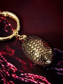 Game of Thrones X SHEIN Fashion Zinc Alloy Keychain Bag Pendant Pendant Commemorative Collection Gift Retro Gold - Multicolor - View 3