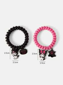HELLO KITTY AND FRIENDS | SHEIN New Creative Cartoon Pattern Printed Hair Band, IP Joint Design, Lovely Personality, Simple And Generous, Can Also Be Used As Accessories, Suitable Fo - Black - View 9