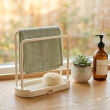 1/2 Pcs Kitchen Sink Organizer, Drain Tray, Sponge & Rag Holder, Countertop Brush & Scrubber Storage Solution, Space-Saving Multi-Function Sink Caddy, Black - One Size Fits All - View 5