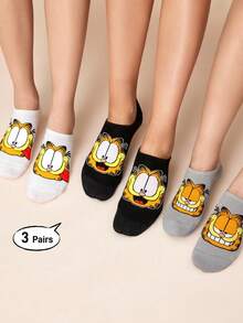GARFIELD | SHEIN 3雙軟薄透氣男女通用隱形襪 吸濕排汗低筒隱形襪 - 雜色 - 查看 2