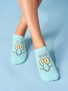 SpongeBob SquarePants | SHEIN 6雙軟薄透氣男女通用隱形襪 吸濕排汗低筒隱形襪 - 雜色 - 查看 8