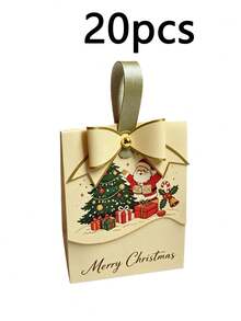 Cartoon Santa Claus & Pine Tree Christmas Gift Tote Bags, Portable Holiday Party Packaging Bags, Xmas Candy & Small Present Handheld Gift Bags - multicolor - View 6