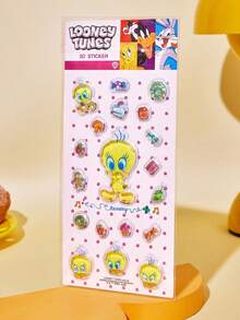 LOONEY TUNES X POKOJA LAND Tweety Bird 3D Puffy Sticker Sheet 4 Style Options, Transparent PVC Bubble Glue Cartoon Decals With Character Figure & Mini Item Shapes, Reusable Waterproof Stickers For Journaling Scrapbooking Laptop Suitcase Decor - Multicolor - View 18