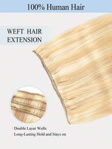Natural Human Hair Weft-Double Weft Suitable For Sewing In Extensions,Caramel Brown To 613 Blonde Color,12-14" Volume & Length Boosting Hair Extensions Human Straight Hair With Soft & Smooth Texture Hair Wefts For Women & Men,For Graduation Season - S27-613 - View 5