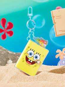 SpongeBob SquarePants | SHEIN Yellow Notepad Pendant Keychain - Yellow - View 2