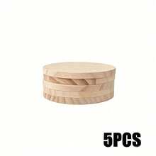 5 Packs DIY Wooden Coasters Set - Heart/Round/Square/Hexagon Shapes - 4 Inch Craft Coasters - Perfect For Painting, Staining, Engraving & Home Decor! Ideal For Creative Gifts & Custom Tabletop Decoration! - Multicolor - View 17