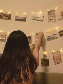 Teckwe 1set 1/2/3/4/5/10M Home Decor Photo Clips Light String,Indoor Bedroom Wall Decoration Fairy Light String With Plastic Clips, Wedding Birthday Party Decor Light String, Christmas Tree Decoration Lights,Girls' Room Wall Decorative Light String - Yellow light - View 12