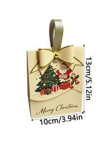 Cartoon Santa Claus & Pine Tree Christmas Gift Tote Bags, Portable Holiday Party Packaging Bags, Xmas Candy & Small Present Handheld Gift Bags - multicolor - View 3