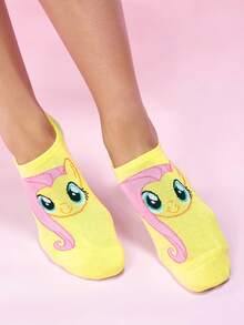 My Little Pony X SHEIN 6雙女款柔軟薄款透氣隱形襪 吸濕排汗低筒隱形襪 - 雜色 - 查看 9