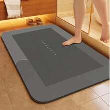 1Pc Super Absorbent Diatomaceous Earth Bath Mat - Quick Dry, Soft, Non-Slip Water Absorbent Floor Mat, Soft & Comfortable, For Bathroom, Shower, Laundry Room, Bedroom, Living Room, Door Mat, Kitchen Mat, Rubber Non-Slip Backing, Easy To Clean - multicolor - View 3