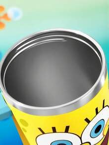 SpongeBob SquarePants | SHEIN 1200ml / 40oz 不鏽鋼保冷水壺，附吸管，適用於熱水與冷飲 - 黃色 - 查看 4