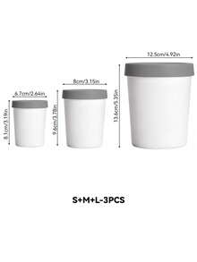 1/3PCS Containers With Lids, Multi‑Purpose Sealed Canister Jars, Airtight Storage Pots For Spice, Nuts, Candy, Cosmetics, Housewarming Gift, Holiday Party, Home Kitchen Bathroom Desk Organization - White - View 10