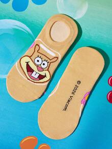 SpongeBob SquarePants | SHEIN 6雙軟薄透氣男女通用隱形襪 吸濕排汗低筒隱形襪 - 雜色 - 查看 16