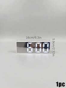 Teckwe 1pc Mirror Desk Clock With LED Display, 2 Charging Methods, Simple Operation Desk Clock, Electric Alarm Clock For Living Room Decor(Batteries Not Included) - multicolor - View 10