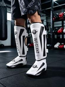 1 Pair Muay Thai Leg Guards Shin Instep Protectors, Thick Martial Arts Kickboxing MMA Shin Guards Ankle Guards - Multicolor - View 7