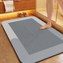 1Pc Super Absorbent Diatomaceous Earth Bath Mat - Quick Dry, Soft, Non-Slip Water Absorbent Floor Mat, Soft & Comfortable, For Bathroom, Shower, Laundry Room, Bedroom, Living Room, Door Mat, Kitchen Mat, Rubber Non-Slip Backing, Easy To Clean - multicolor - View 2