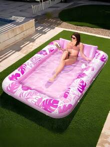 1 Piece PVC Inflatable Double Person Floating Raft Maple Leaf Lounge Chair Folding Pool Float Mat For Summer Beach Sun Tanning Lake Relaxation Outdoor Water Party Accessory - multicolor - View 15